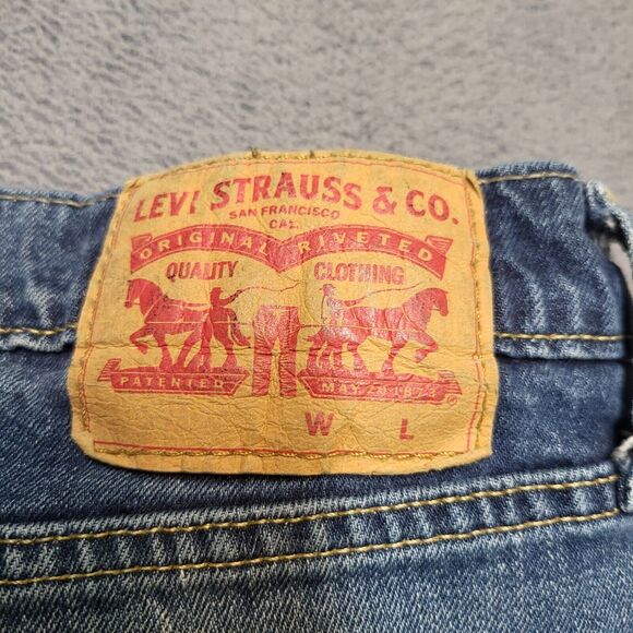 Levis 541 Jeans Mens 36x30 Blue Straight Leg Denim Distressed Stretch - Picture 3 of 12